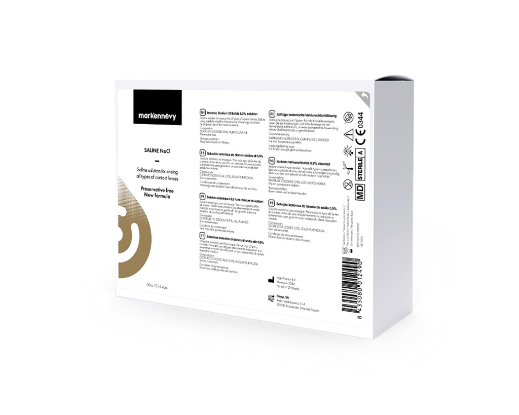 Saline NaCI Solución Salina monodosis 30 x 10 ml Mark`ennovy